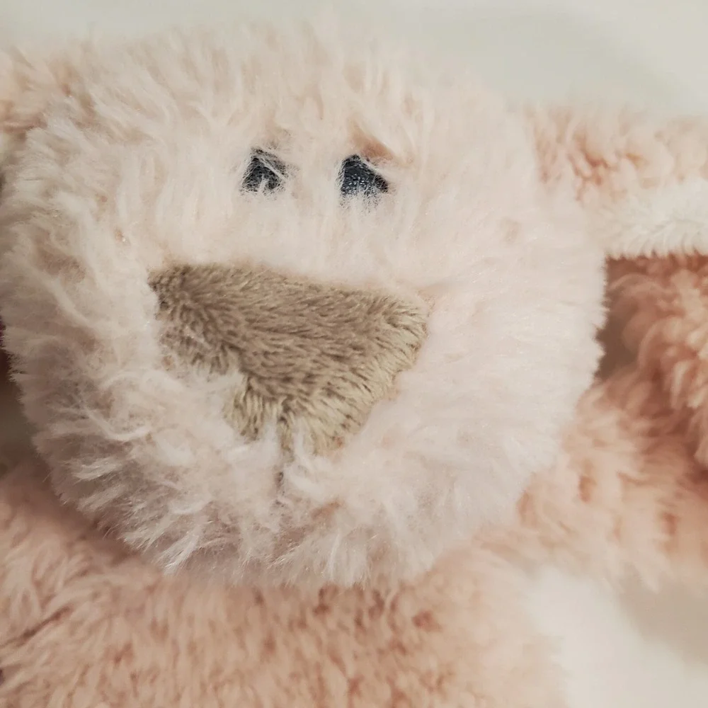 Demdaco Nat & Jules Plush Bunny‎ Rabbit Lovey Pink White Security Blanket